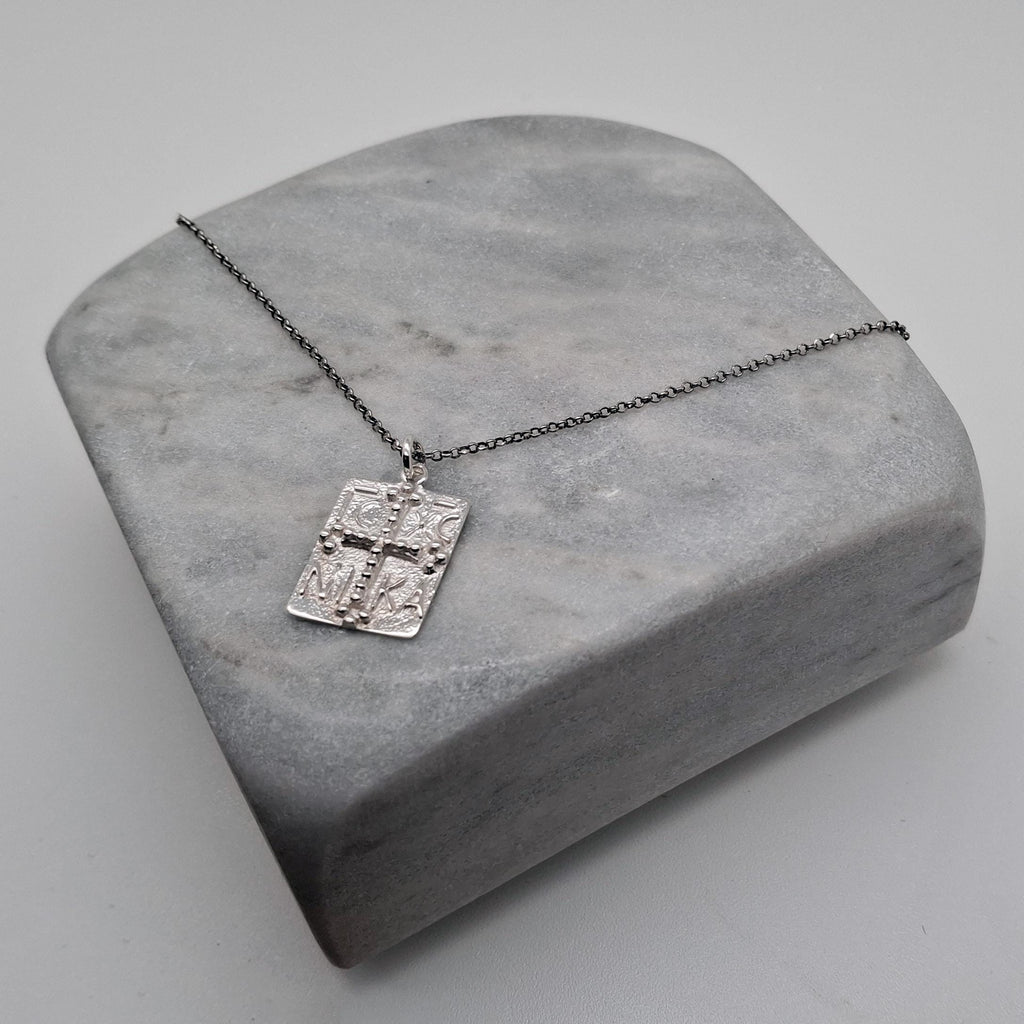 Byzantine Cross Necklace | IC XC NIKA Faith Talisman, alternate angle