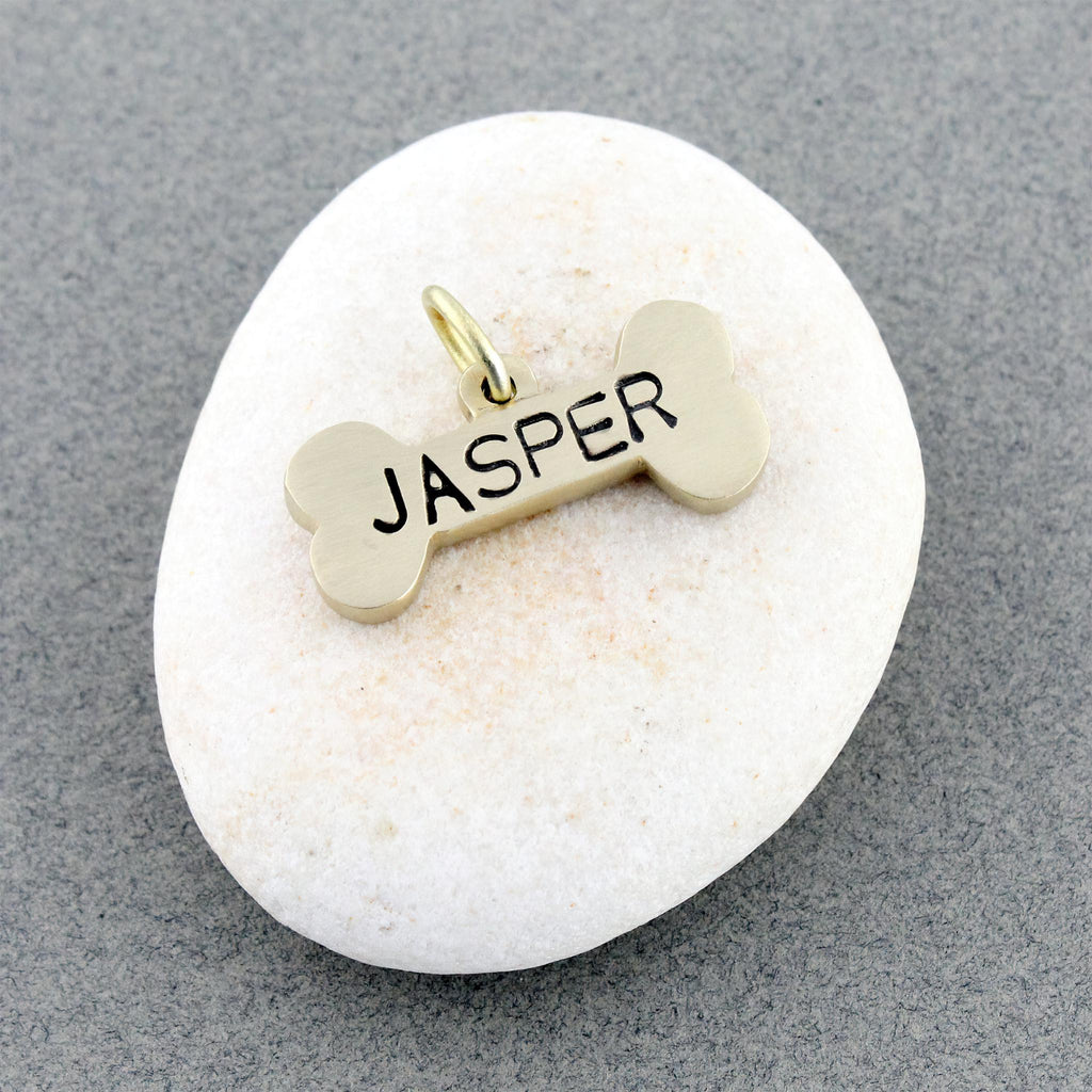 The Heritage Bone Token | Heavy-Gauge Solid Brass Custom Bone Dog Tag, additional detail