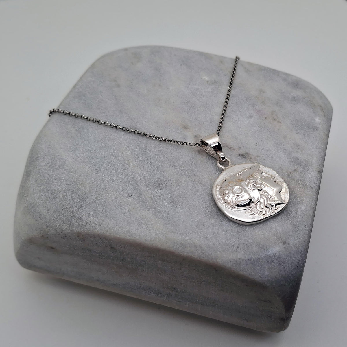 Alexander the Great Coin Necklace | Double-Sided Greek History Pendant, alternate angle
