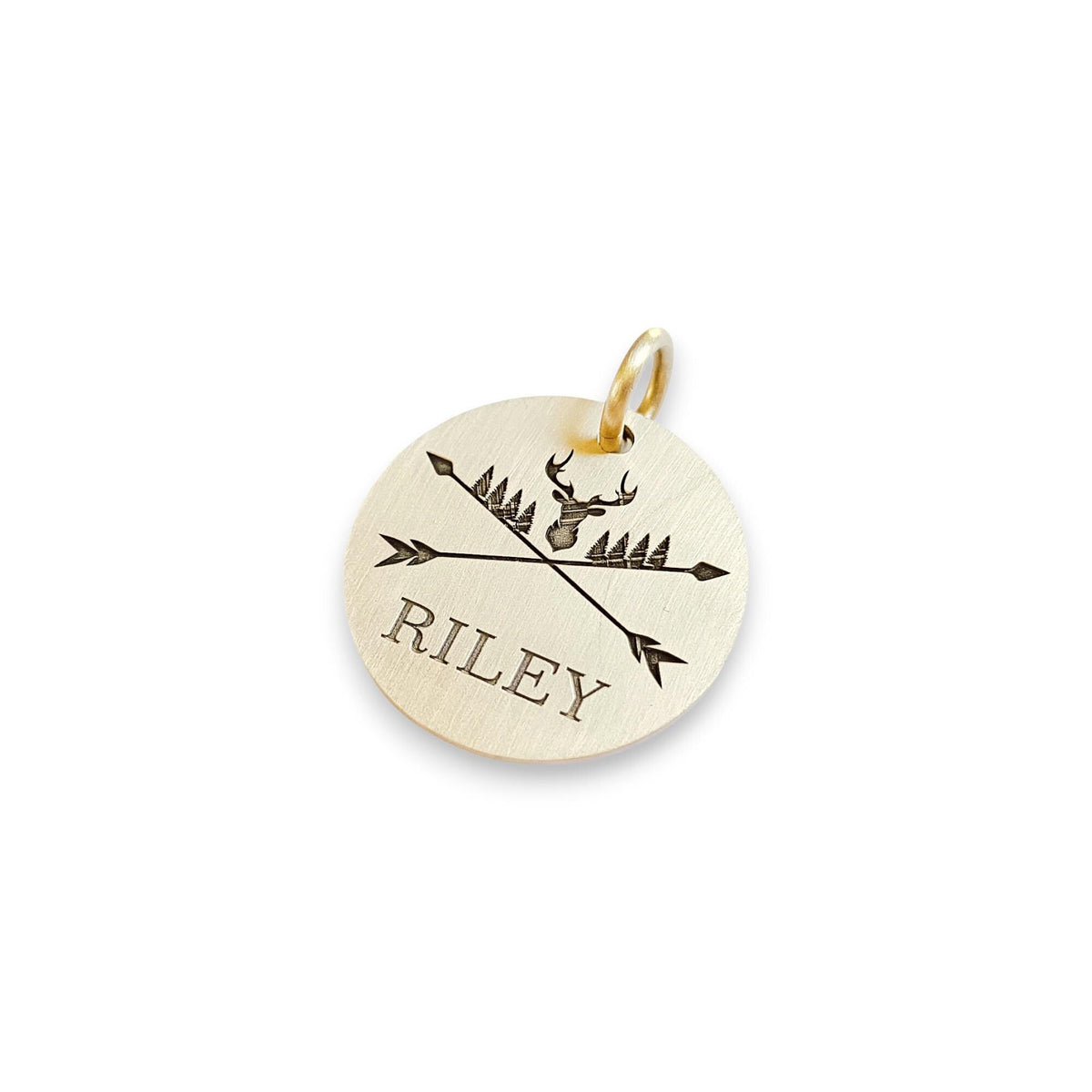 The Inscribed Stag Token | Artisan Deer Pet ID & Custom Engraved Woodland Dog Tag, additional detail