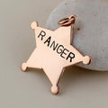 The Western Deputy Token | Artisan Hand-Cut Sheriff Star Pet ID & Custom Dog Tag, in Copper finish
