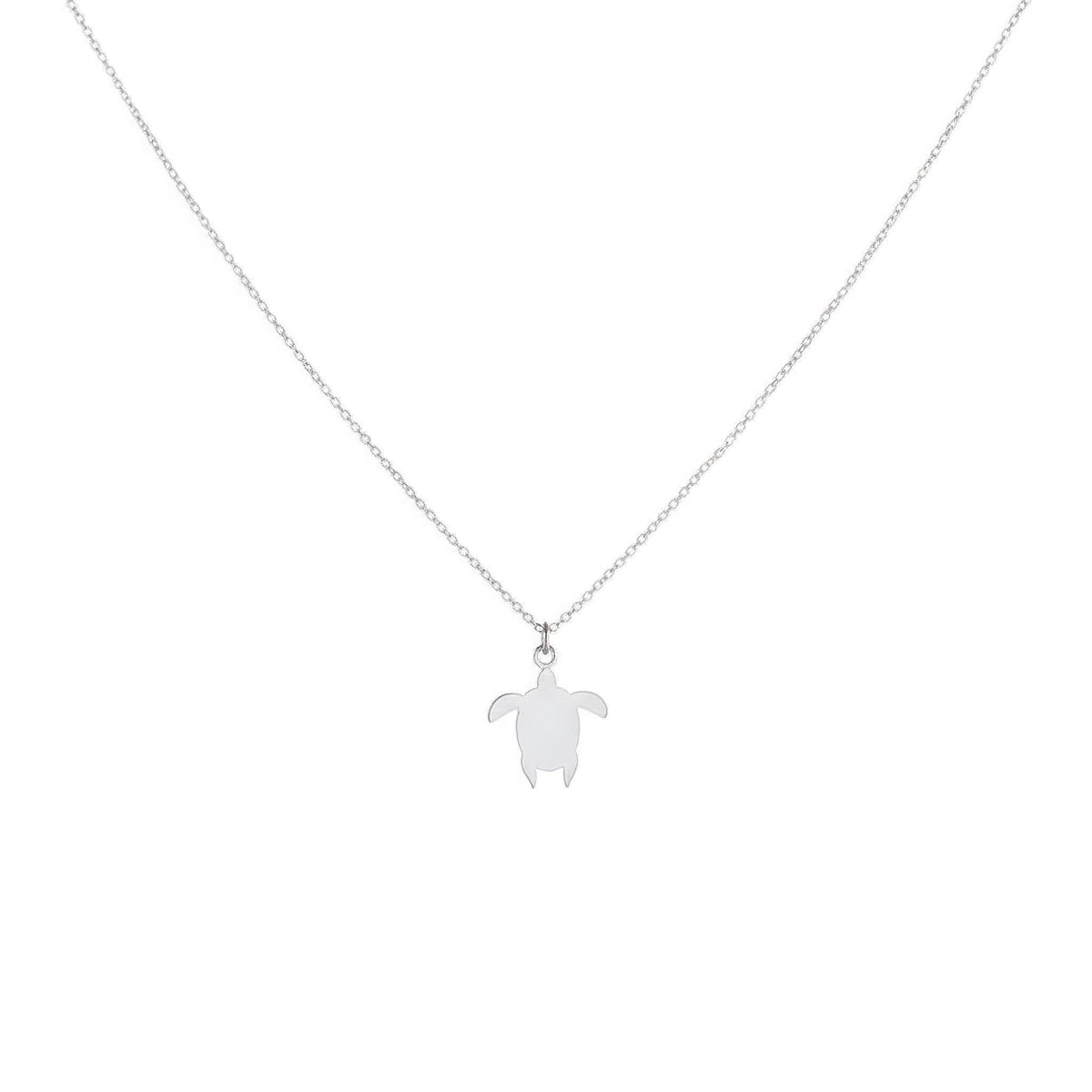 Dainty Turtle Necklace | Ocean Longevity Talisman, in White Gold Plated finish