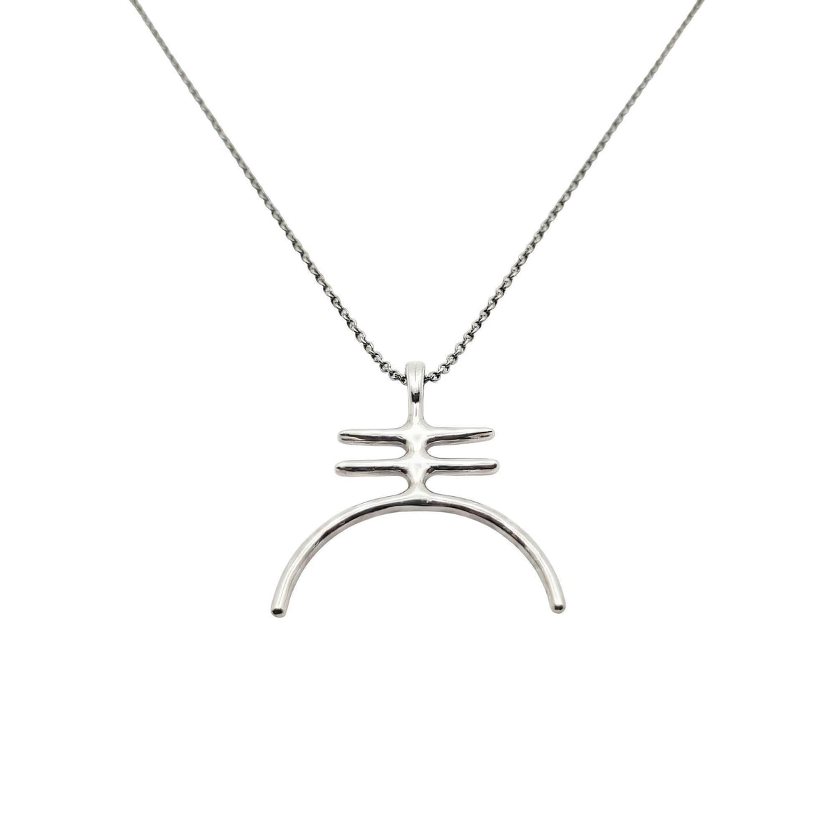 Amalgam Symbol Necklace | Gold Plated Fusion Pendant | Alchemical Unity Charm, front view
