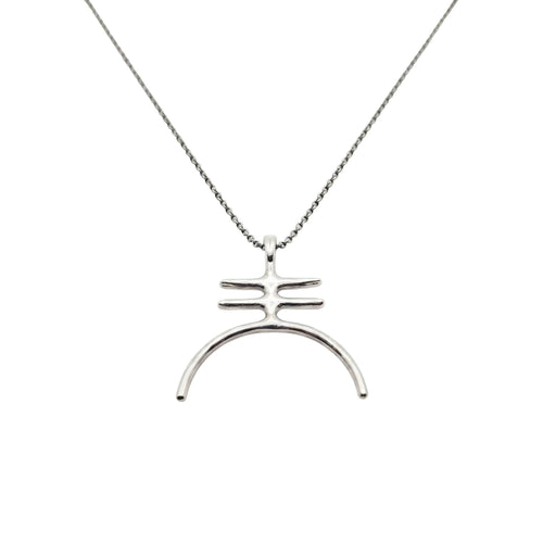Amalgam Symbol Necklace | Gold Plated Fusion Pendant | Alchemical Unity Charm, front view