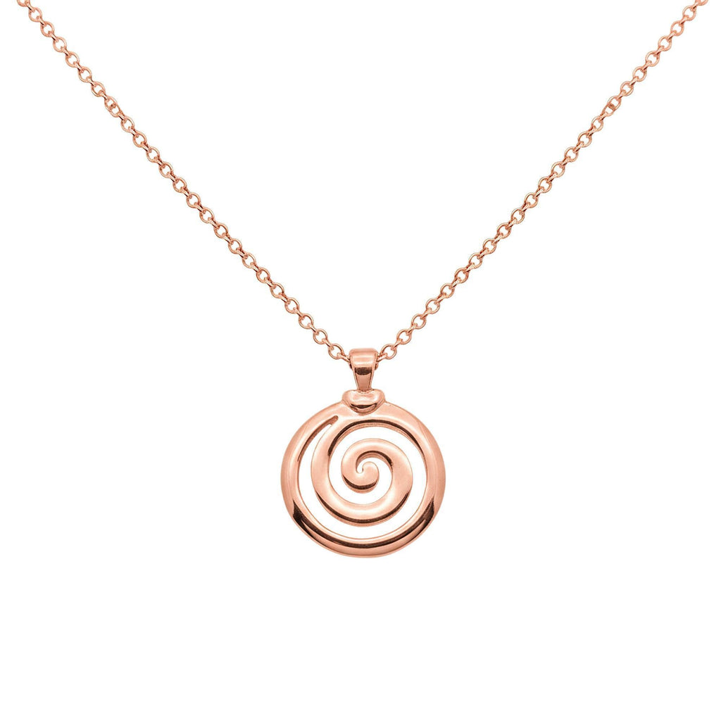 Spiral of Life Necklace | Celtic Growth Symbol Pendant | Gold Plated Transformation Talisman, alternate angle