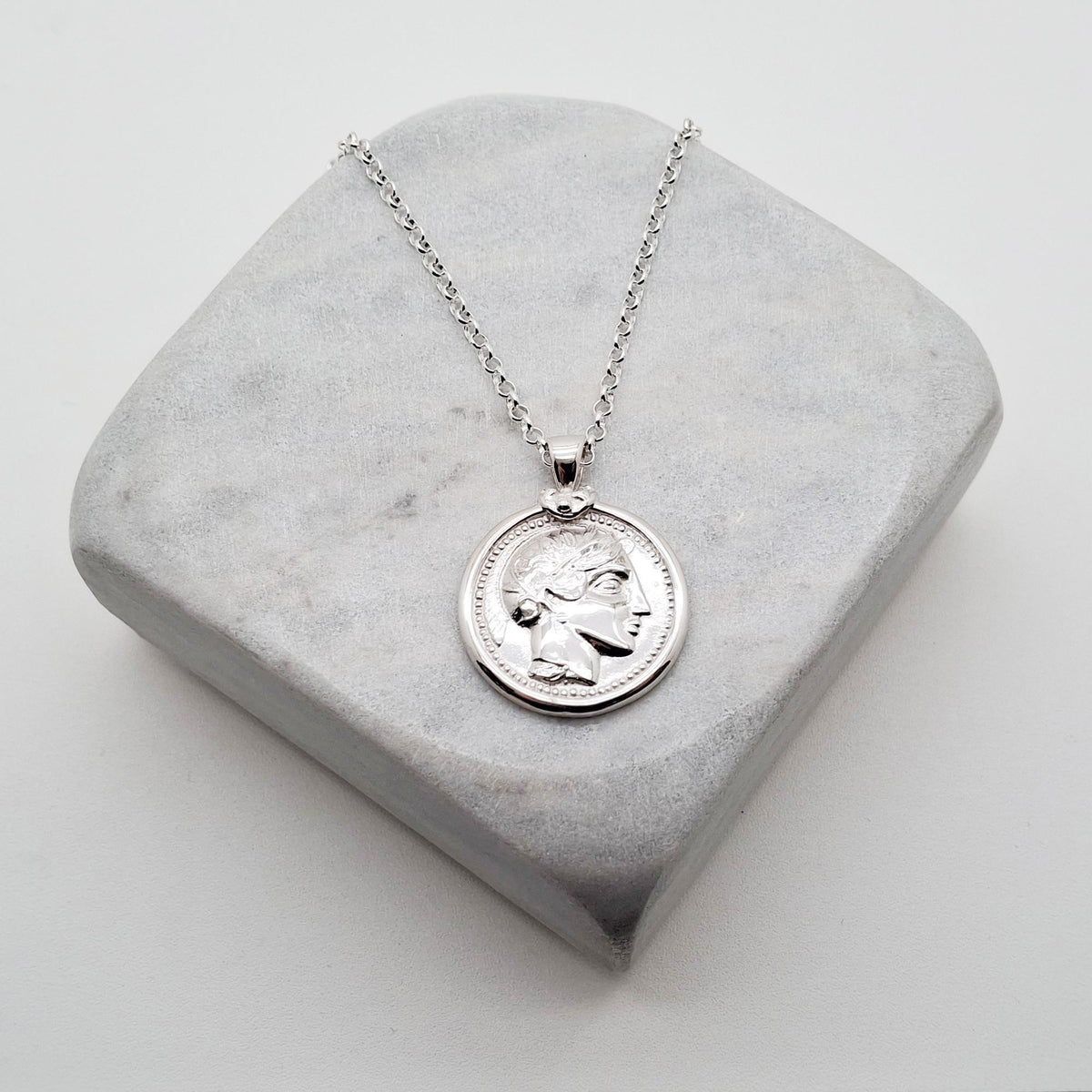 Athenian Owl Tetradrachm Necklace | Ancient Greek Wisdom Coin, additional detail
