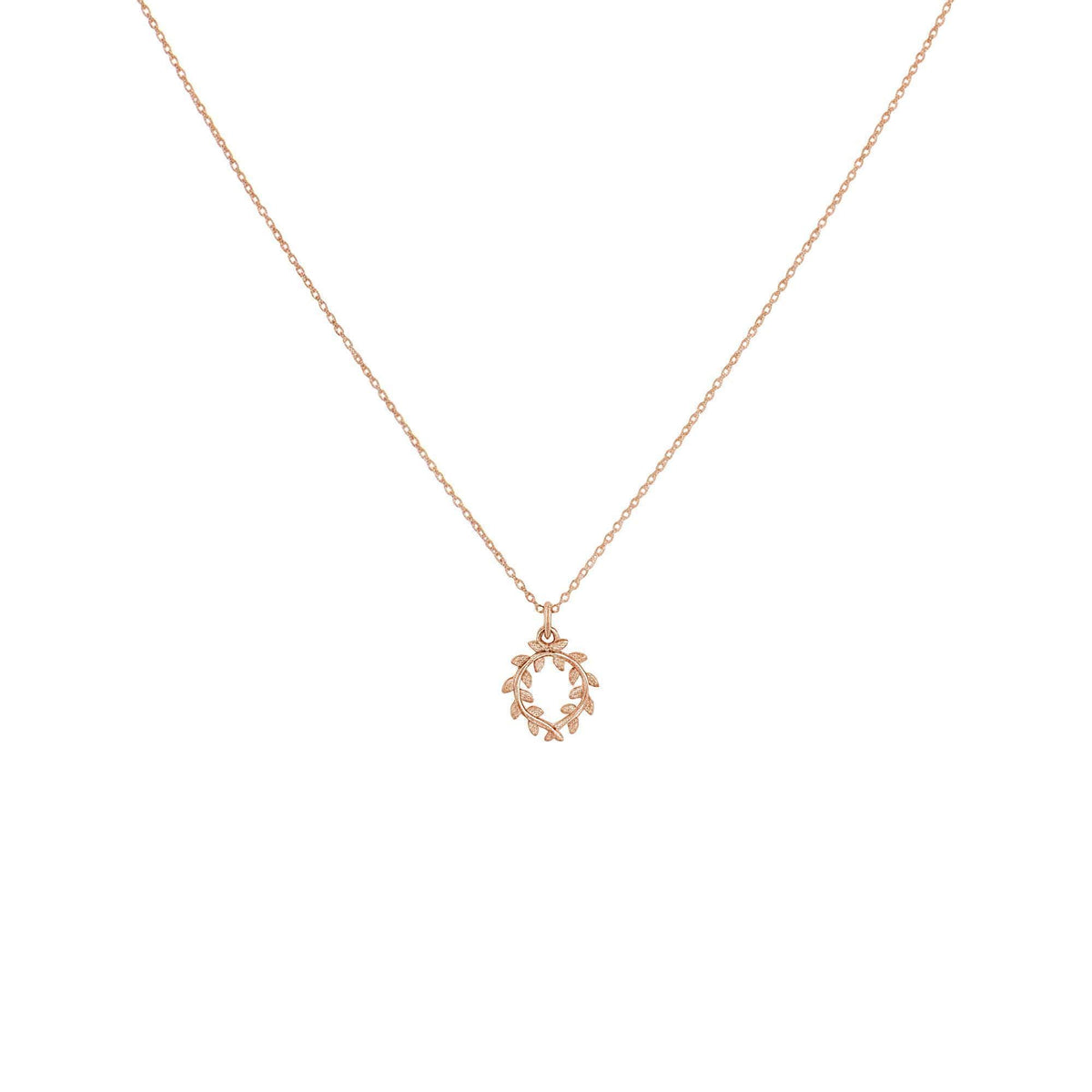 Olive Branch Necklace | Symbol of Peace & Growth, in Rose Gold Plated finish