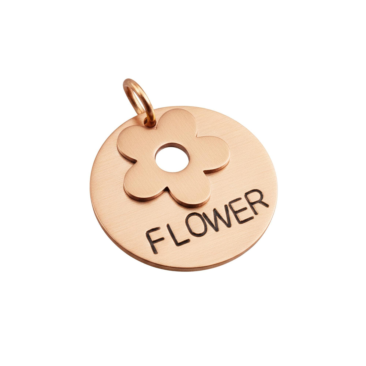 The Wildflower Token | Artisan Floral Pet ID & Custom Dog Tag, in Copper with Copper Top finish