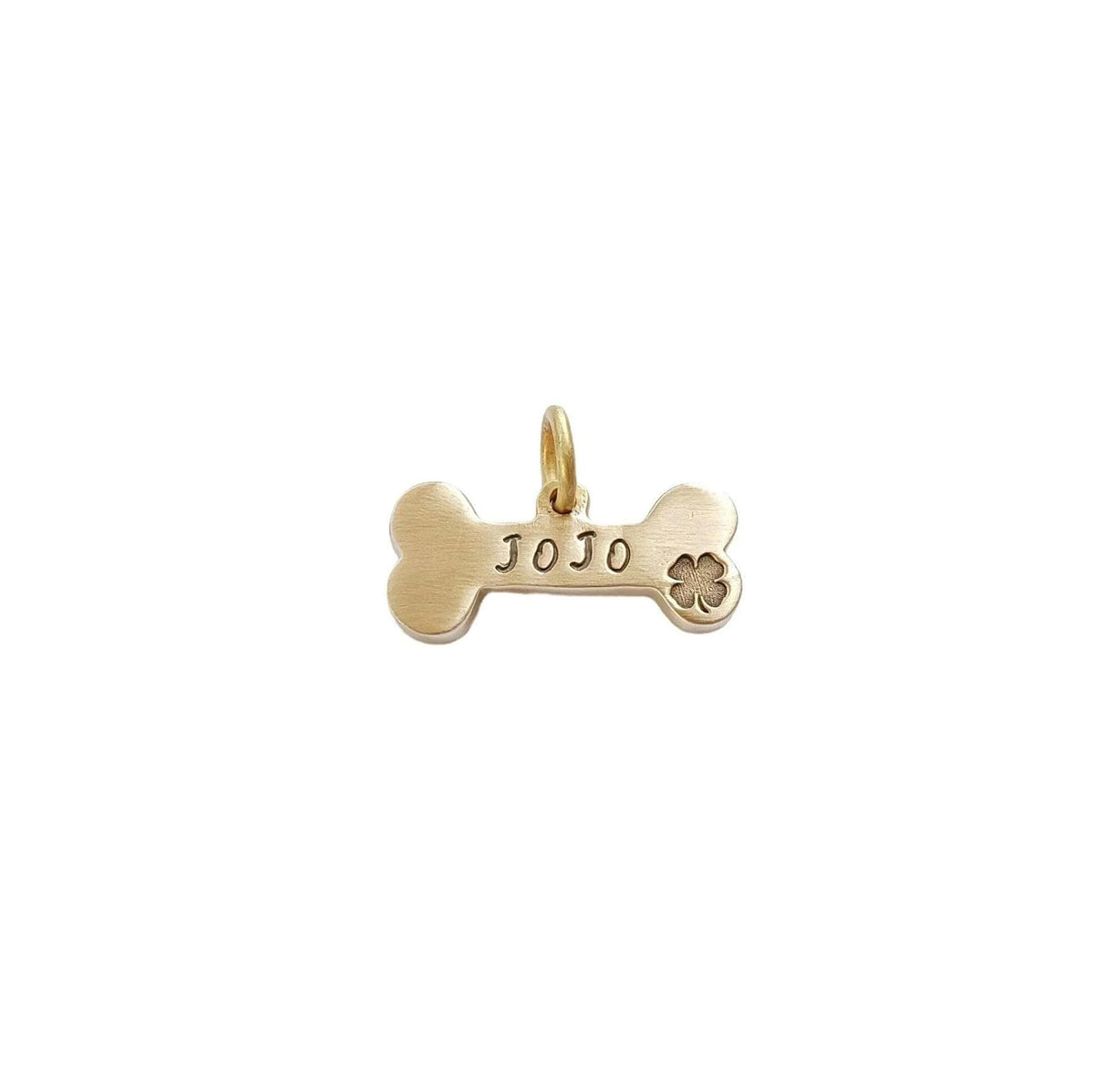 The Symbolic Bone Token | Heavy-Gauge Custom Motif Brass Pet ID Tag, with Clover motif