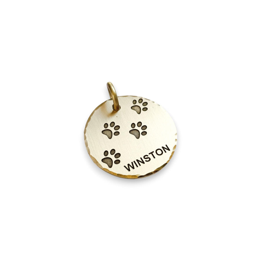 The Trailblazer Token | Artisan Paw Print Pet ID & Custom Engraved Dog Tag, alternate angle
