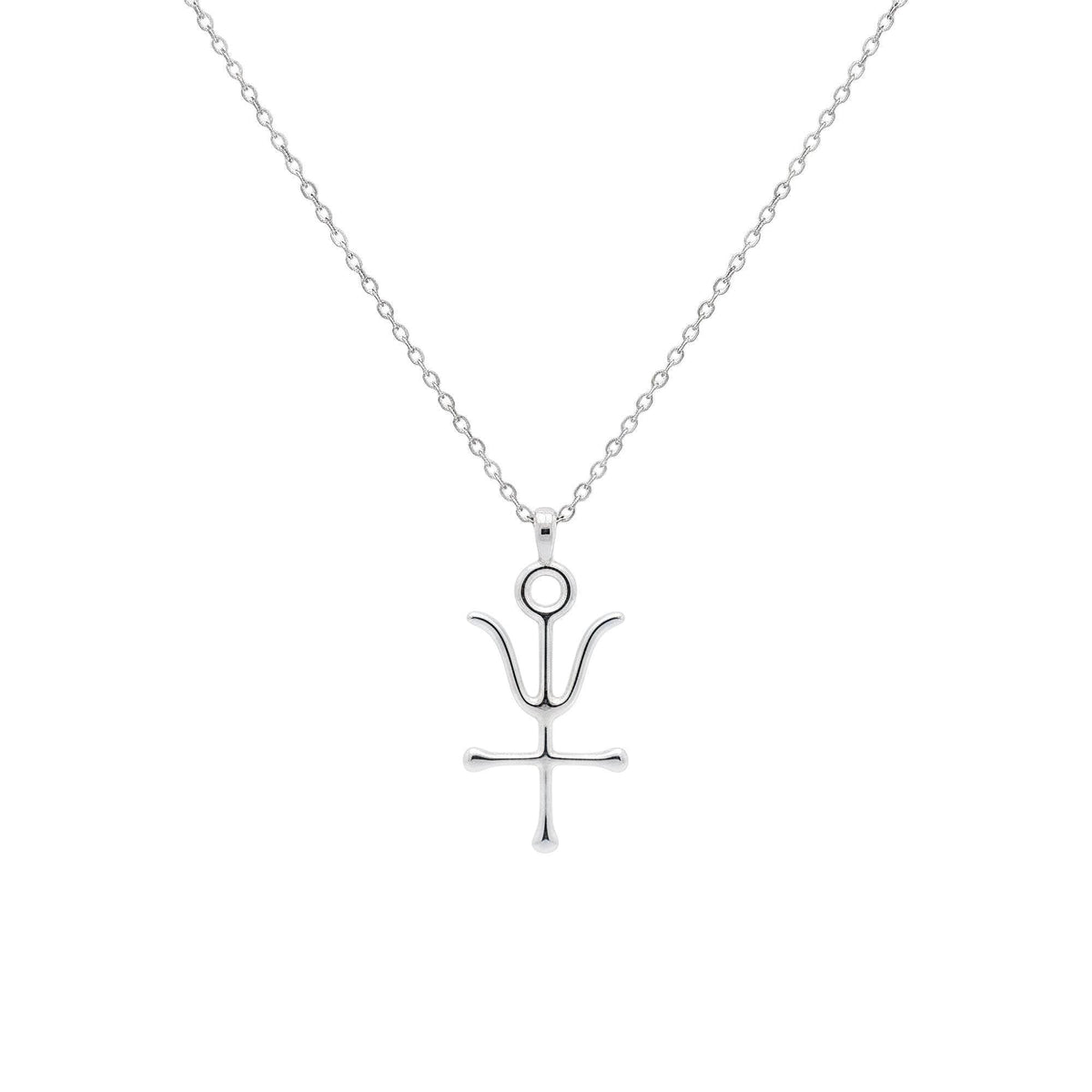 Antimony Alchemy Pendant | Wolf of Metals Talisman, in White Gold Plated finish