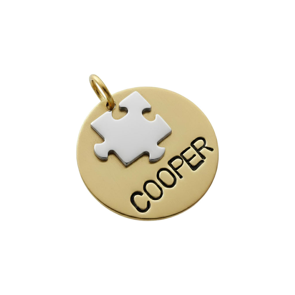 The Final Piece Token | Artisan Puzzle Pet ID & Custom Dog Tag, front view