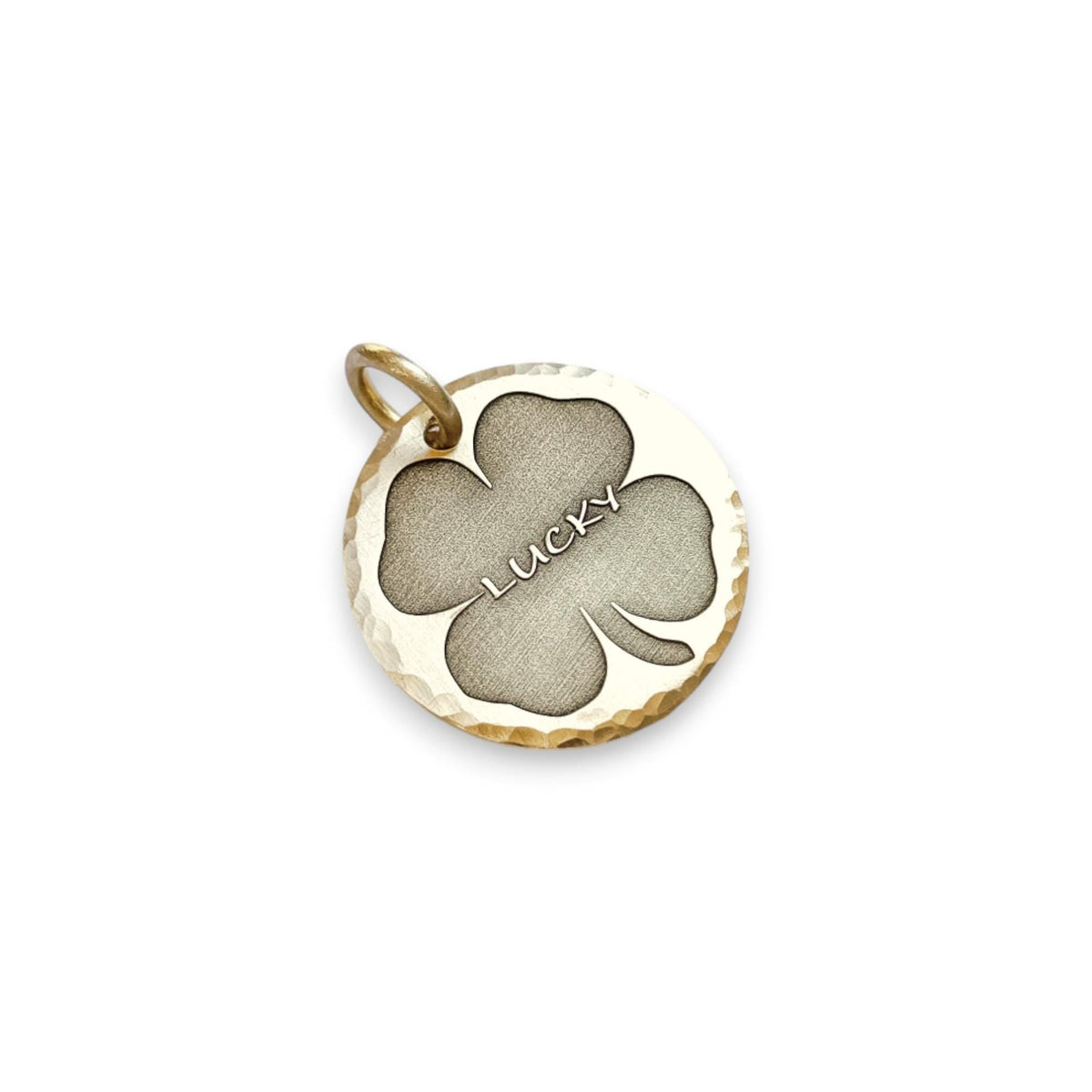 The Lucky Clover Token | Artisan Shamrock Pet ID & Custom Engraved Dog Tag, front view