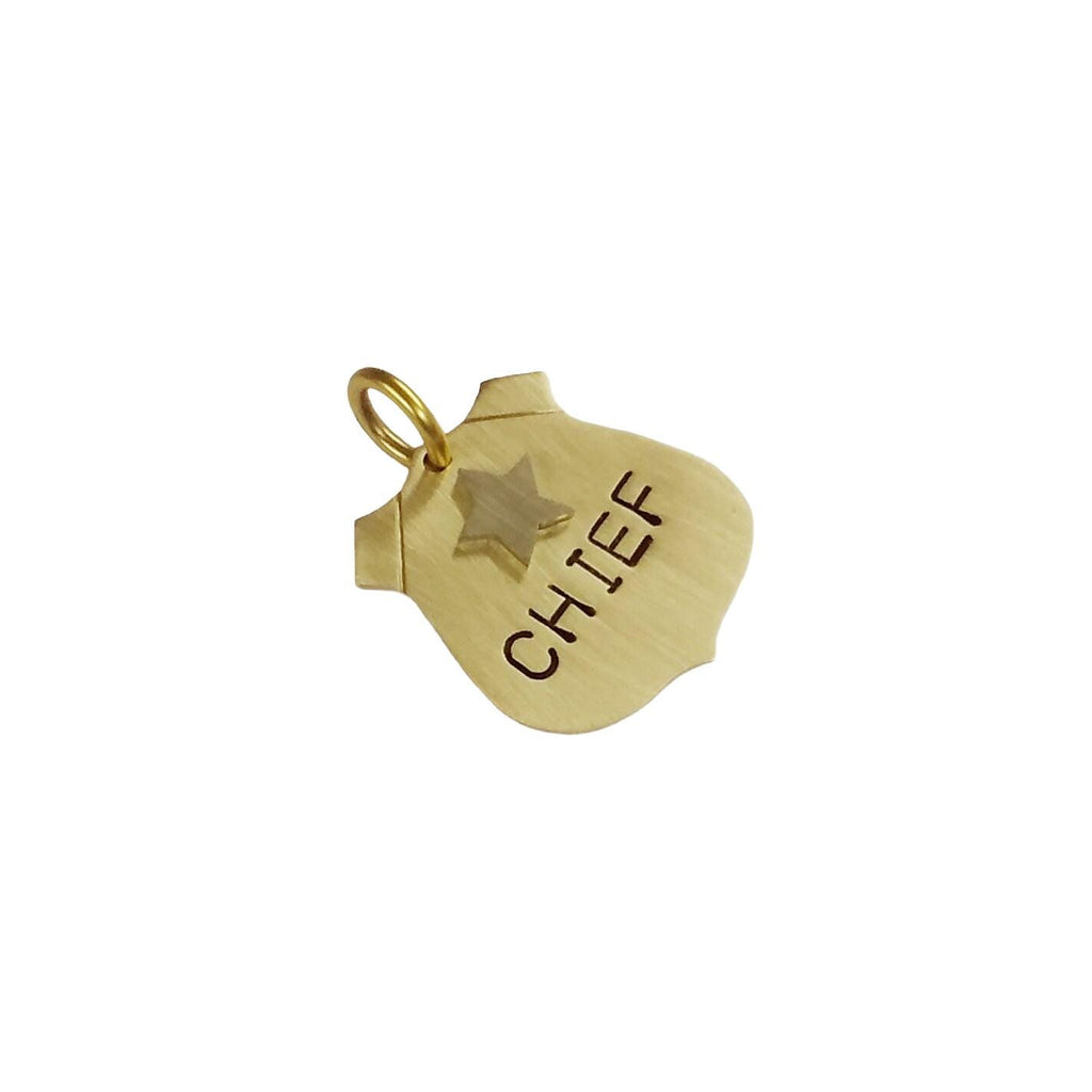 The Deputy's Crest Token | Artisan Police Badge Pet ID & Custom Dog Tag, close-up detail