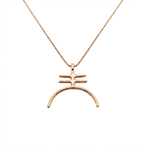 Amalgam Symbol Necklace | Gold Plated Fusion Pendant | Alchemical Unity Charm, close-up detail
