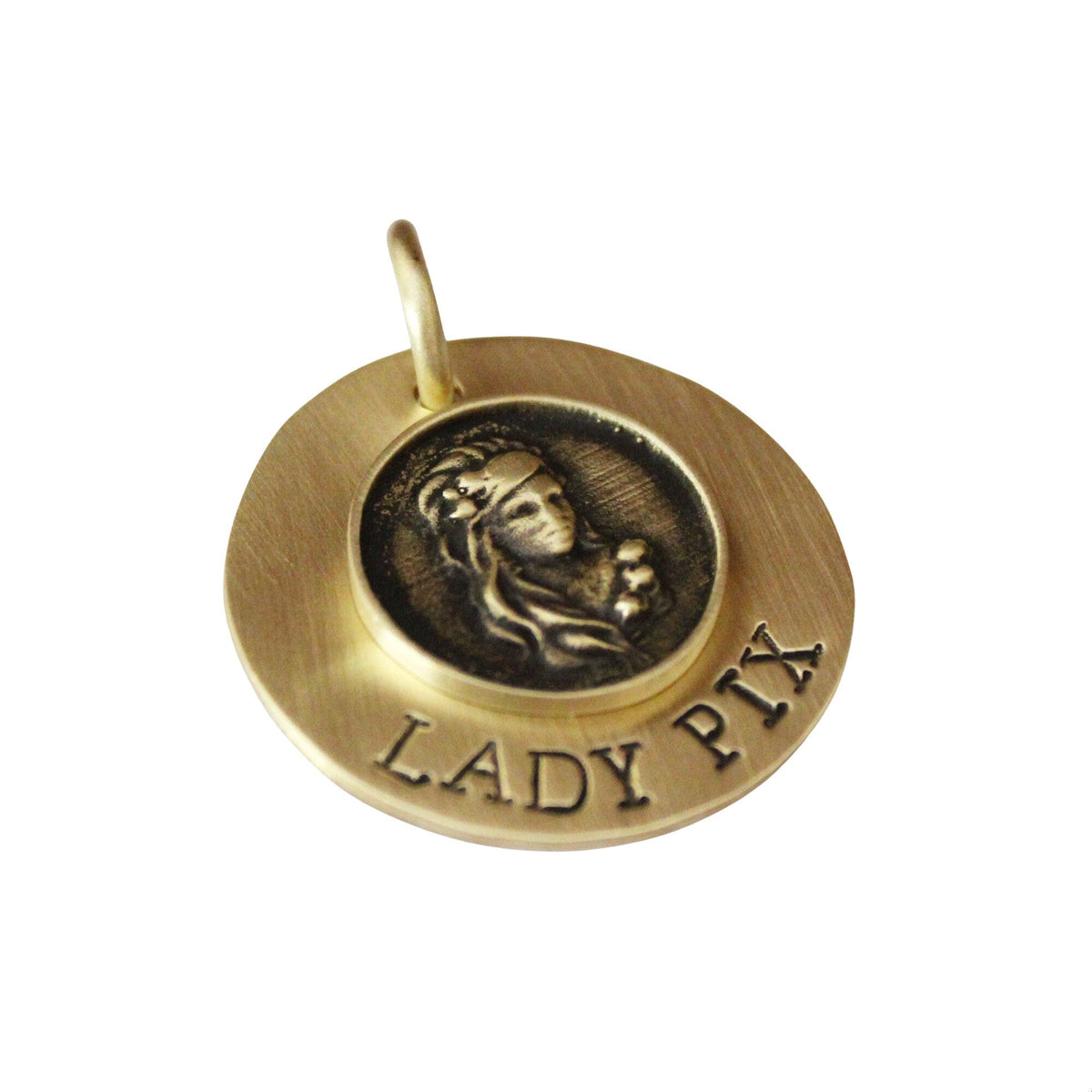 The Lady Sigil | Artisan Lady Pet ID & Custom Engraved Dog Tag, close-up detail