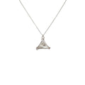 All-Seeing Eye Pendant Necklace | Sterling Silver Bone Pyramid Talisman | Esoteric Eye of Providence, front view