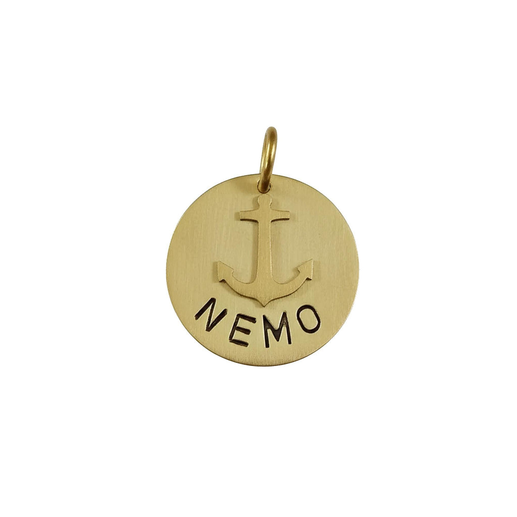 The Steadfast Anchor Token | Artisan Nautical Pet ID & Custom Tag, front view