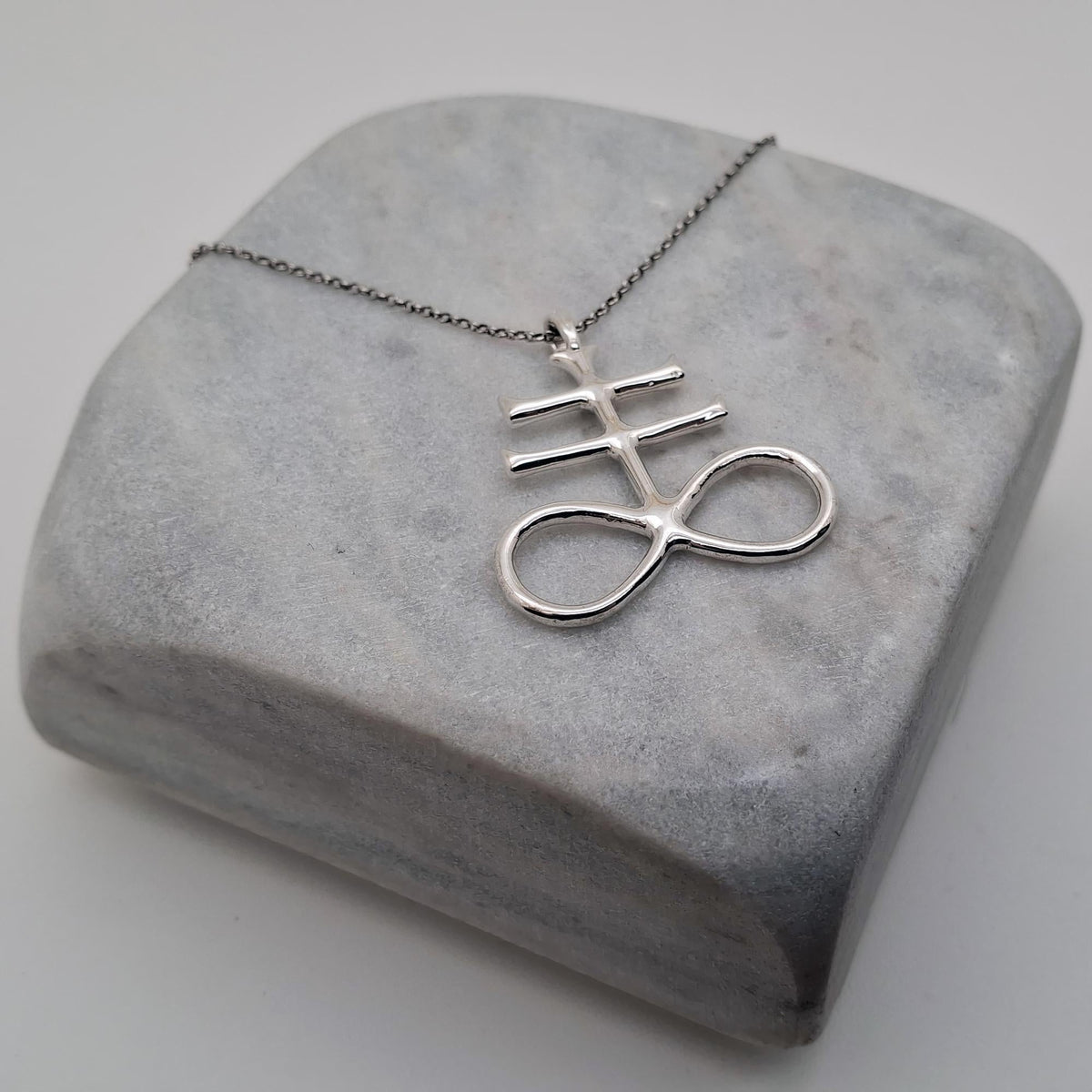 Alchemical Sulfur Necklace | Brimstone Leviathan Talisman, styled view