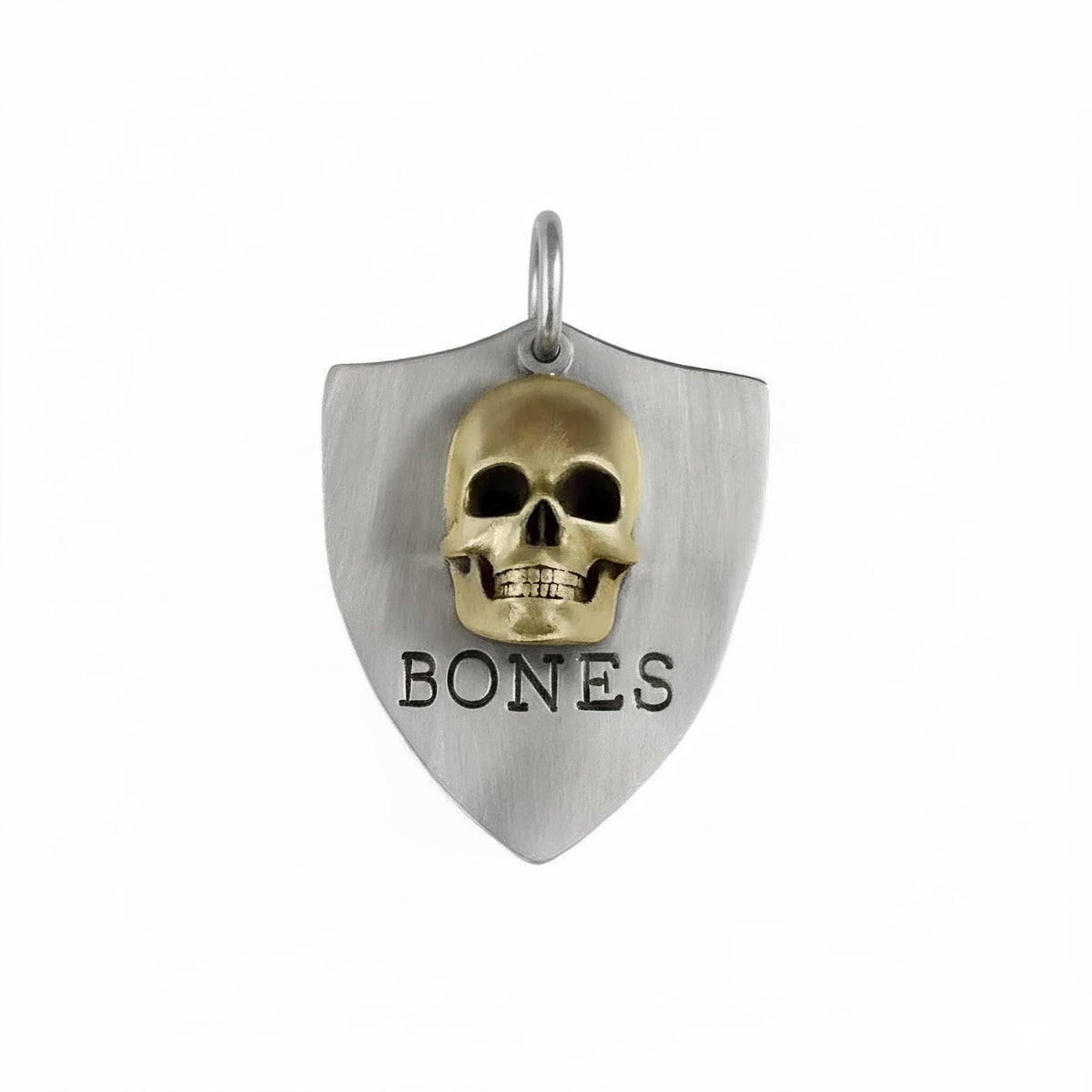 The Fearless Guardian Token | Artisan 3D Skull Pet ID & Custom Dog Tag, close-up detail
