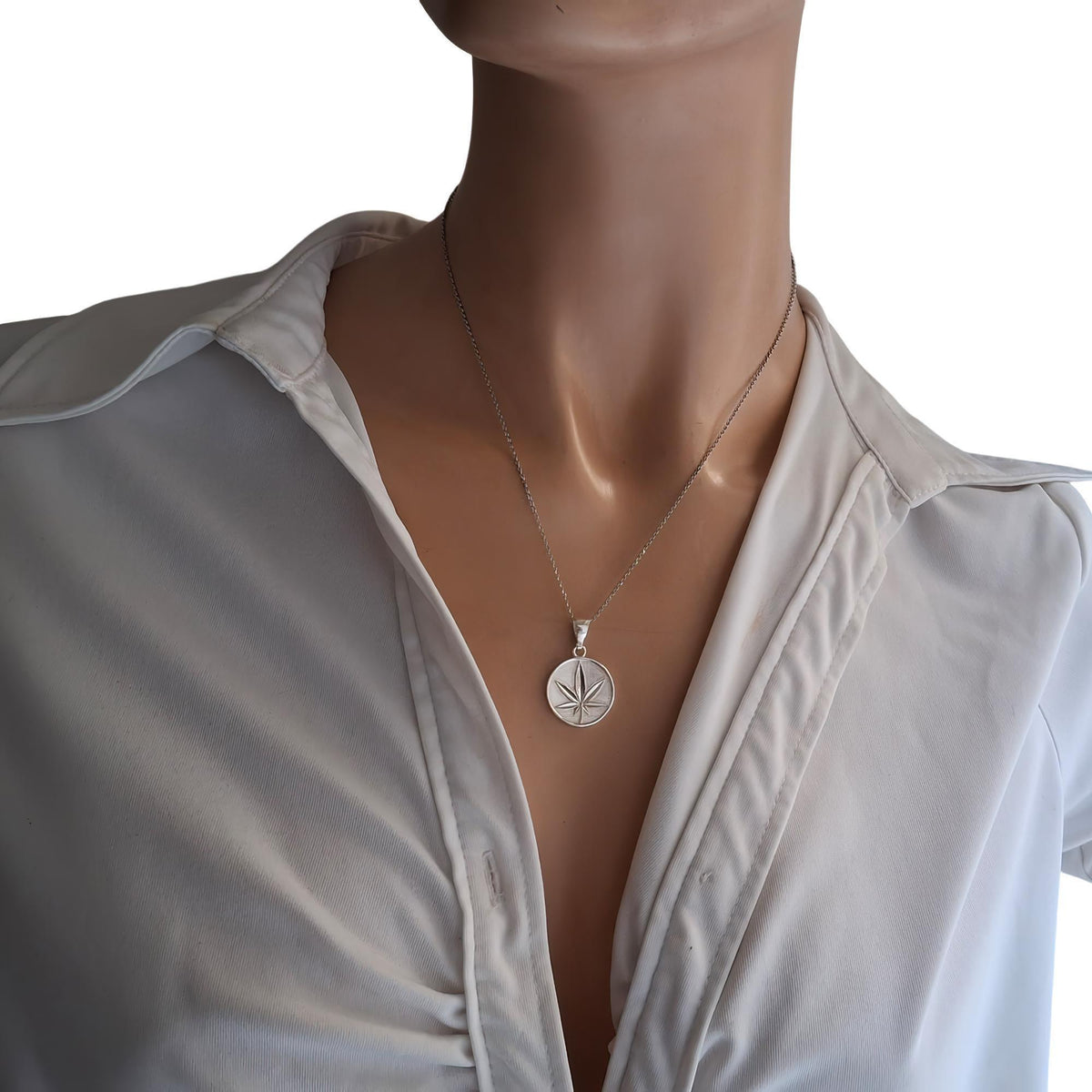 Five-Leaf Botanical Medallion | Ancient Herbal Talisman, alternate angle