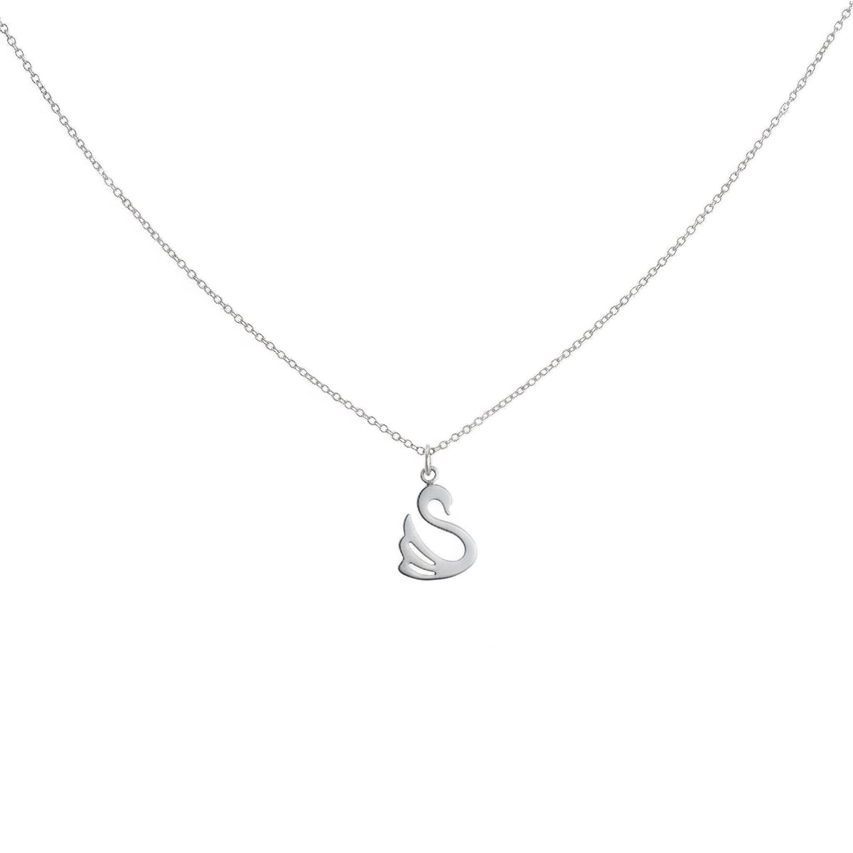 Swan Necklace | Symbol of Grace & Transformation, in White Gold Plated finish