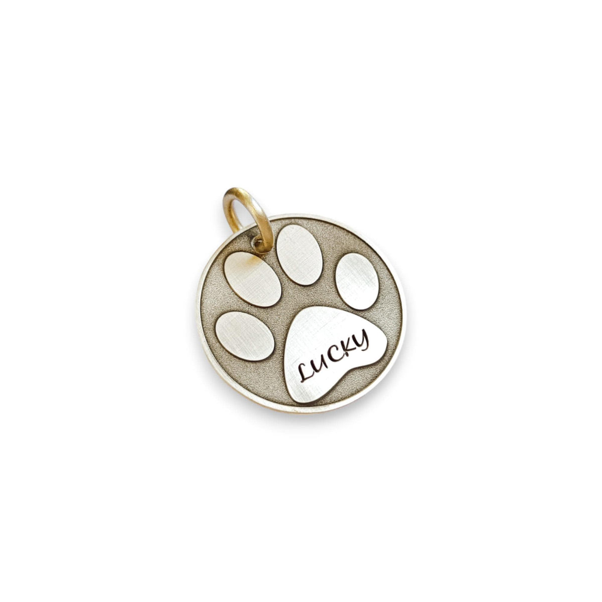 The Imprint Token | Artisan Paw Print Pet ID & Custom Engraved Dog Tag, additional detail