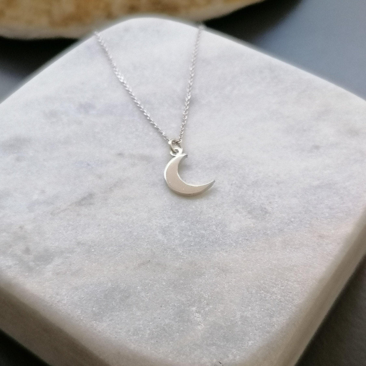 Crescent Moon Necklace | Celestial Talisman, close-up detail