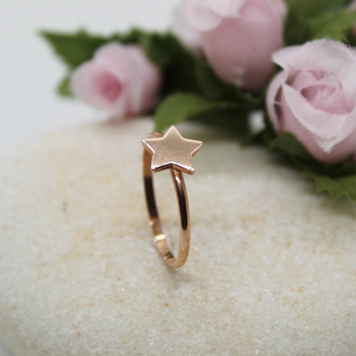 Sterling Silver Star Ring | Dainty Celestial Stacking Band | Wishing Star Talisman, additional detail