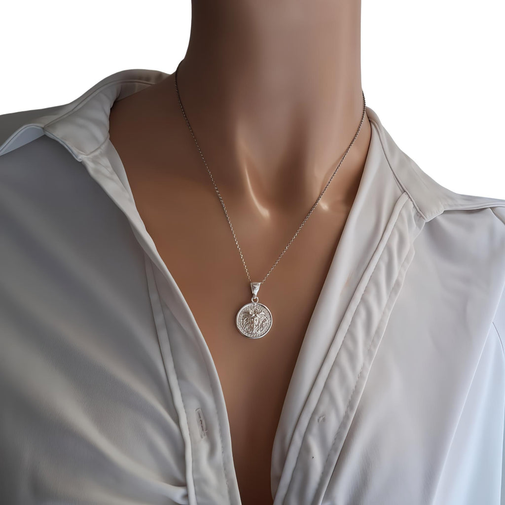 Medusa Medallion | Greek Mythology Protection Talisman, styled view