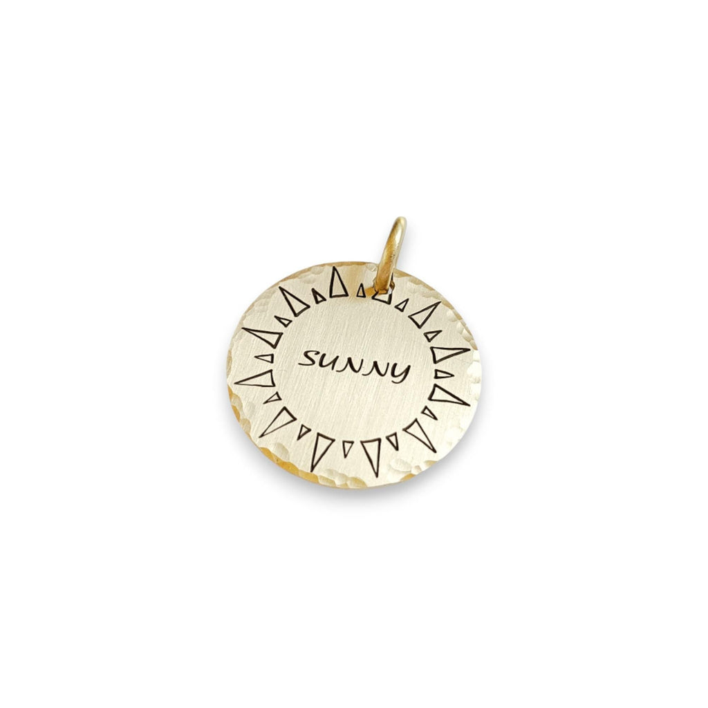 The Solar Token | Artisan Sun Pet ID & Custom Engraved Dog Tag, alternate angle
