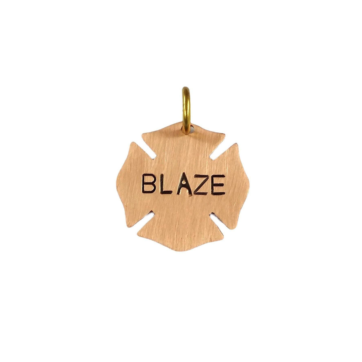 The Hero's Crest Token | Artisan Firefighter Pet ID & Custom Dog Tag, front view