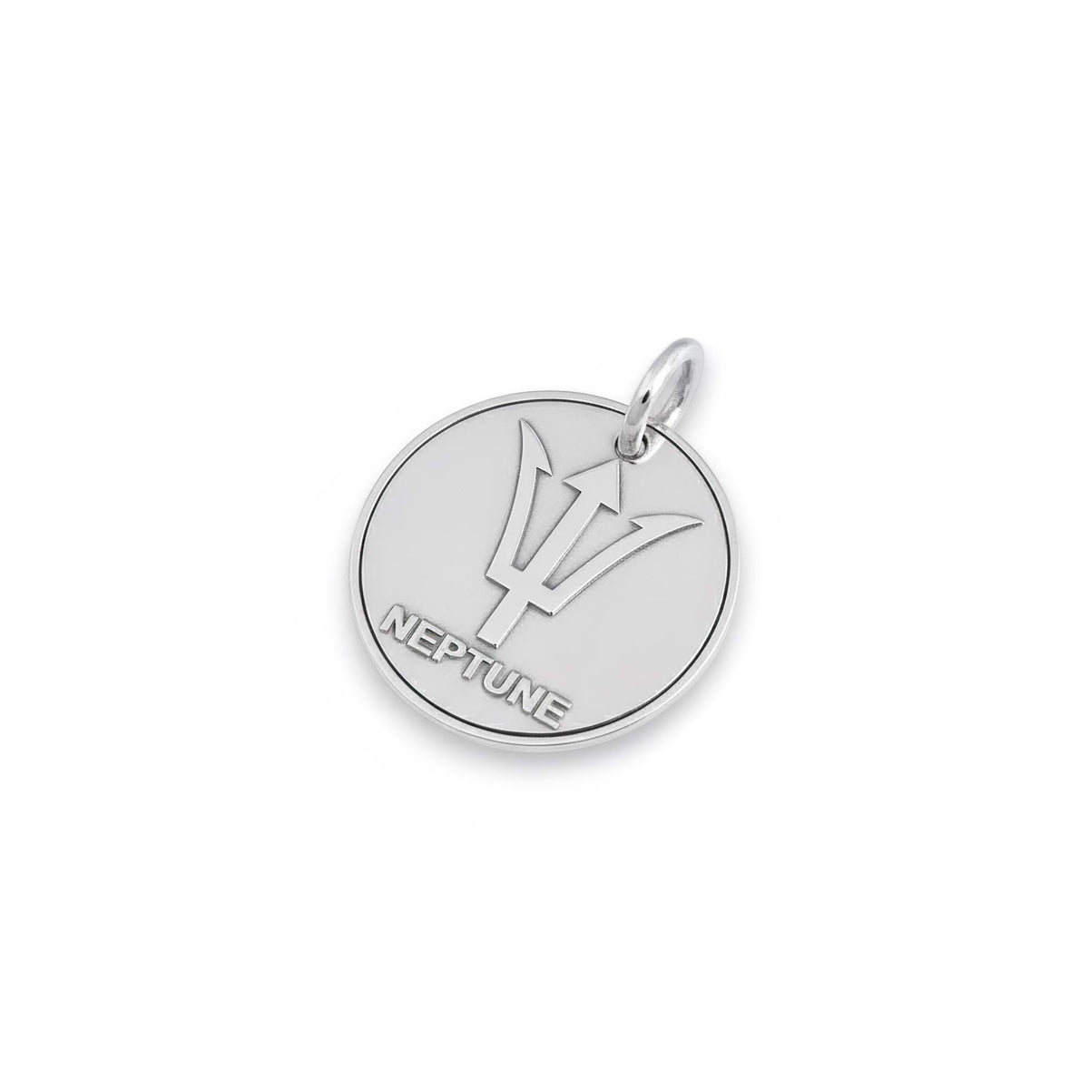 Trident Dog Tag | Personalized Neptune Pet ID, close-up detail