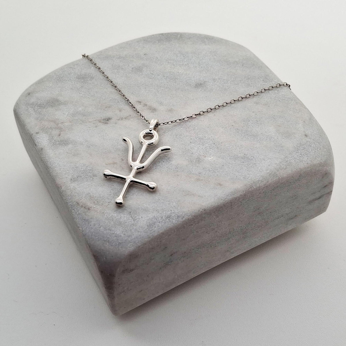 Antimony Alchemy Pendant | Wolf of Metals Talisman, alternate angle