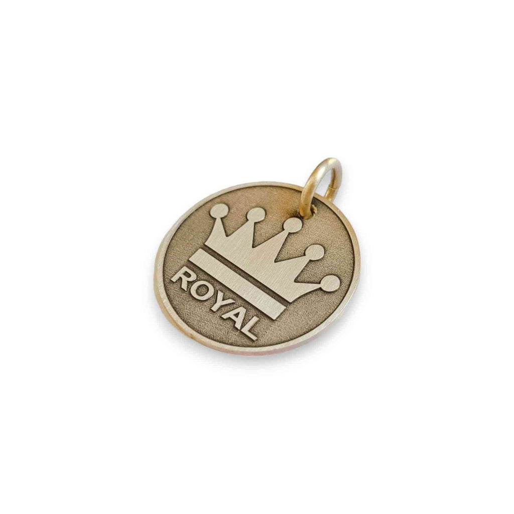 The Sovereign Token | Artisan Crown Pet ID & Custom Engraved Dog Tag, alternate angle
