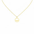 Seagull Pendant Necklace | Bird Charm, in Yellow Gold Plated finish