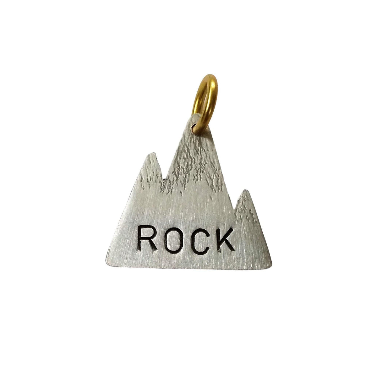 The Alpine Shield Token | Artisan Mountain Pet ID & Custom Adventure Dog Tag, front view