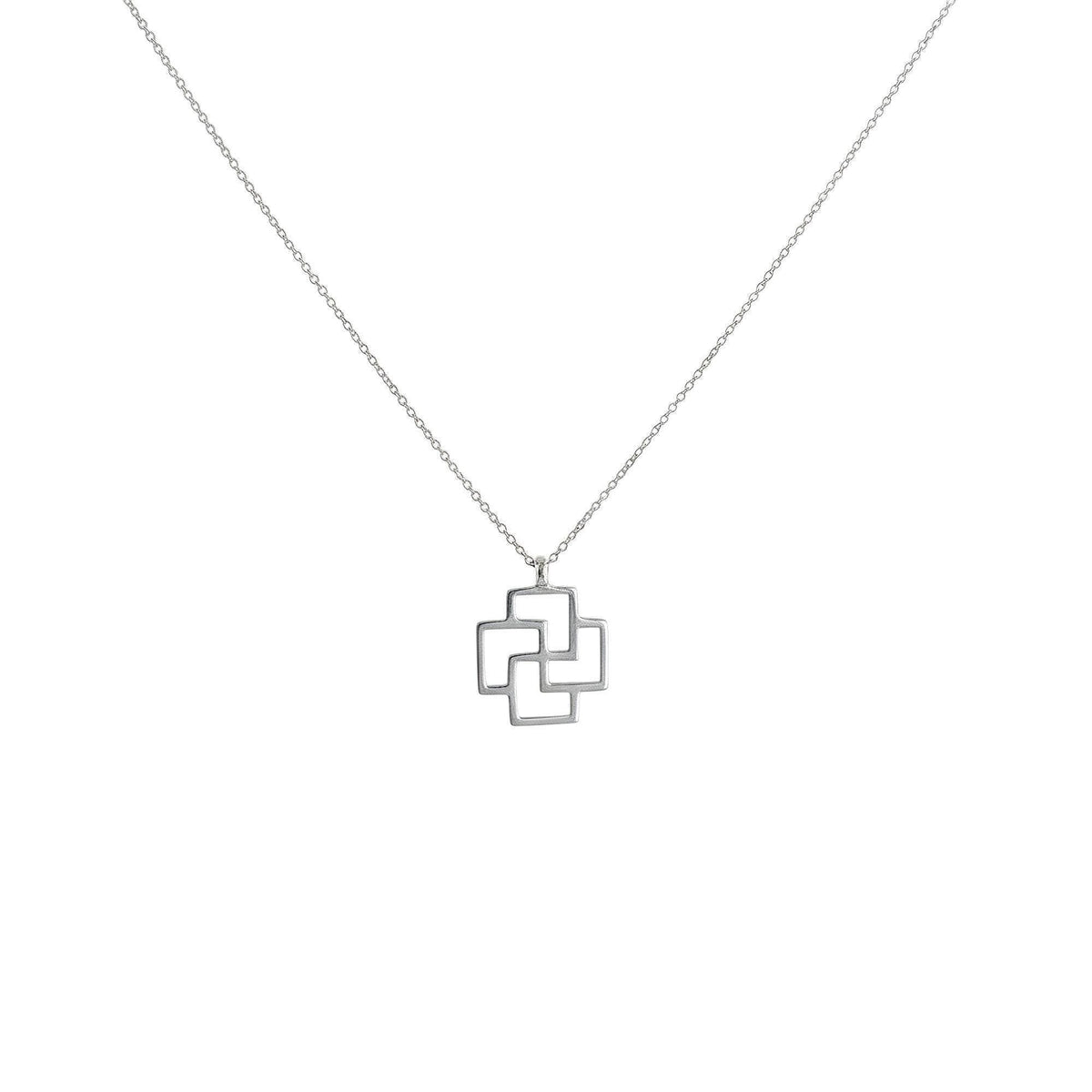 Tursaansydan Pendant Necklace | 14K Solid Gold Finnish Amulet | Viking Protection Charm, in 9K White Gold finish