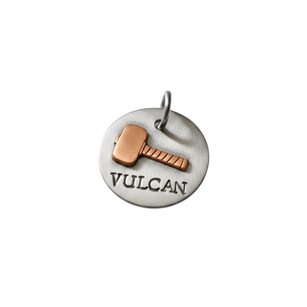 The Thunder-Forged Token | Artisan Hammer Pet ID & Custom Dog Tag, alternate angle