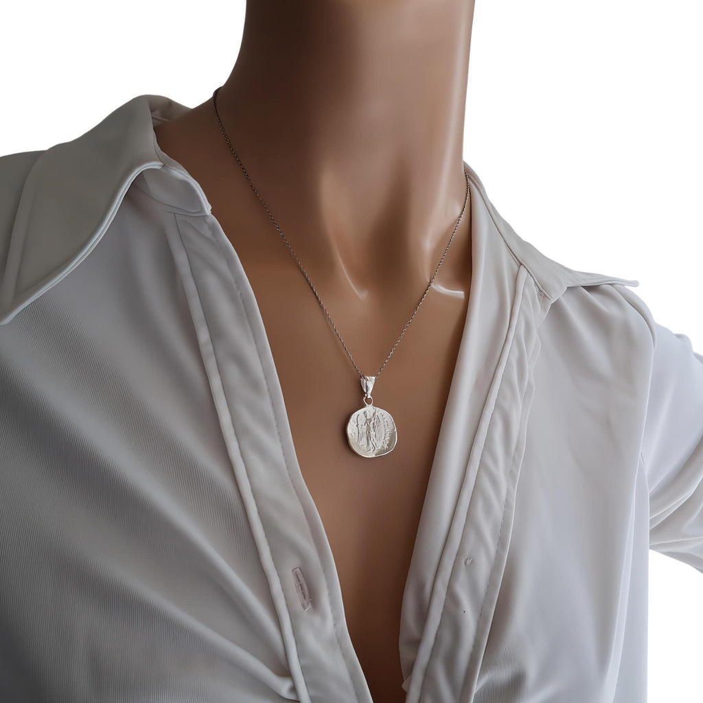Alexander the Great Coin Necklace | Double-Sided Greek History Pendant, styled view