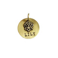 The Sacred Bloom Token | Artisan Lotus Dog Tag & Custom Pet ID, front view