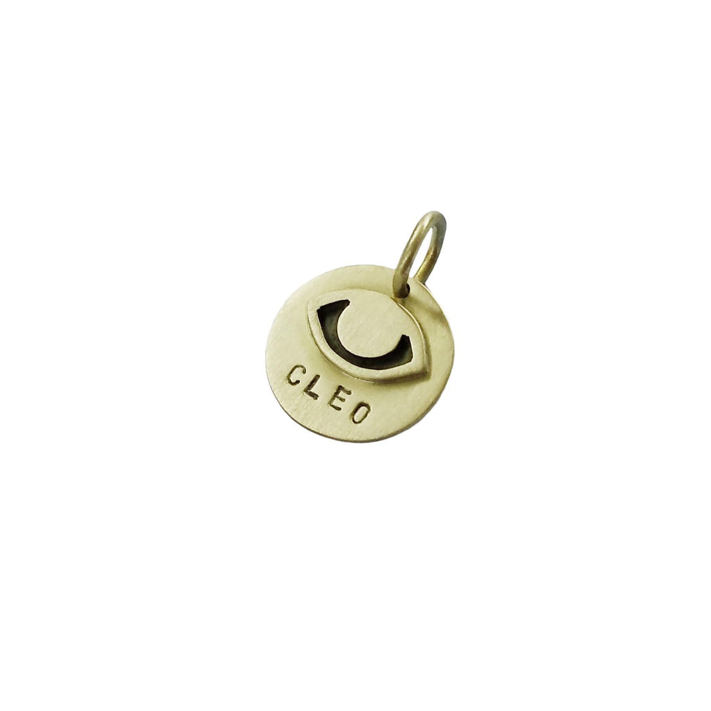 The Protective Amulet | Artisan Evil Eye Cat Tag & Custom ID, front view