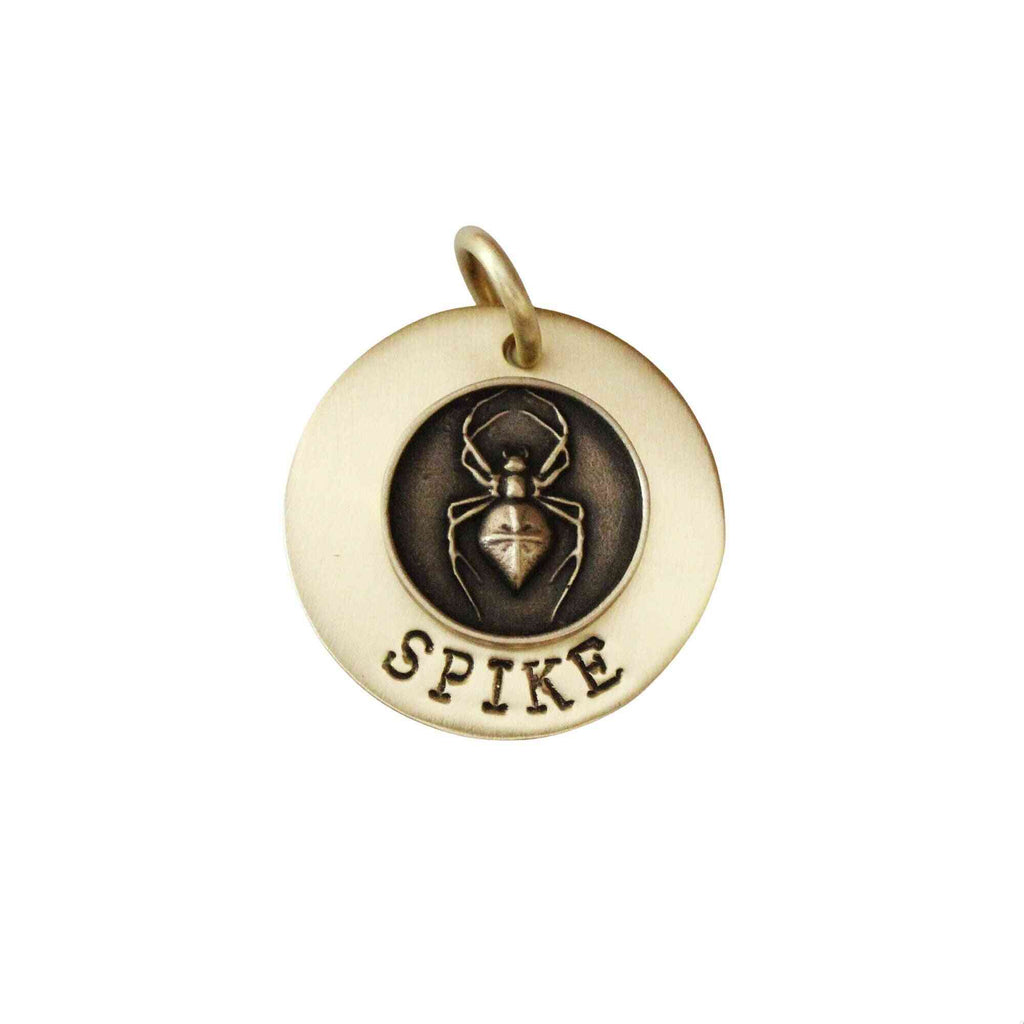 The Weaver Sigil | Artisan Spider Pet ID & Custom Engraved Dog Tag, front view