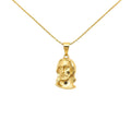 Jesus Christ Head Necklace | Detailed Christian Faith Pendant, in Yellow Gold Plated finish