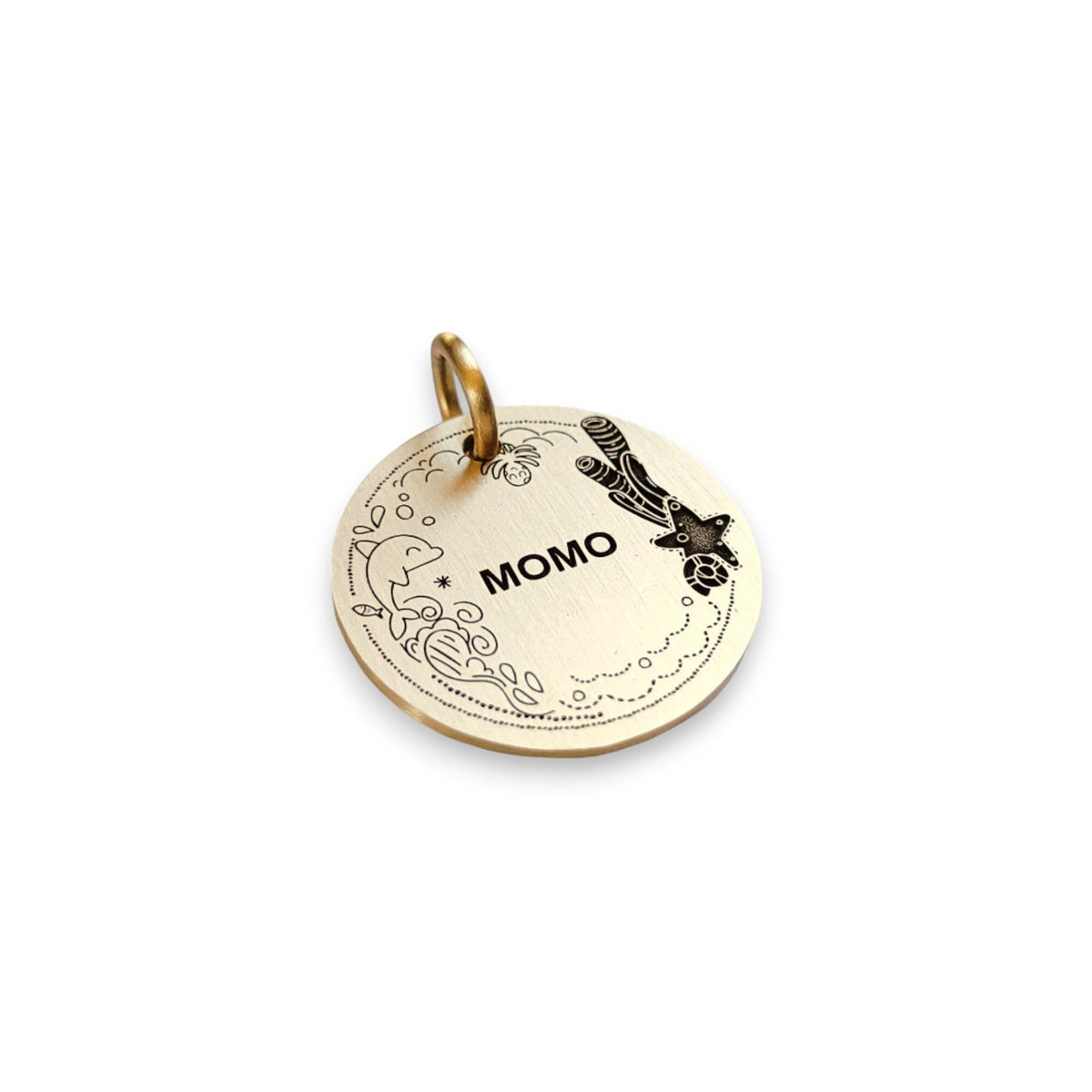 The Oceanic Adventure Token | Artisan Marine Pet ID & Custom Engraved Dog Tag, additional detail
