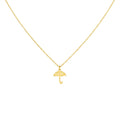 Dainty Umbrella Necklace | Protective Shield Talisman, in Yellow Gold Plated finish