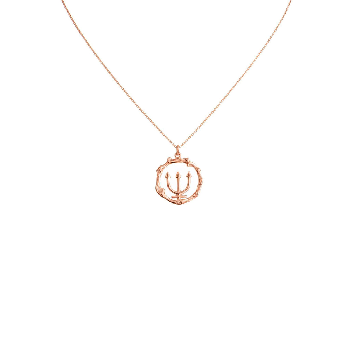 Poseidon Trident Necklace | Greek Mythology Ocean Talisman, in Rose Gold Plated finish