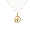 Compass Charm Necklace | Nautical Direction Talisman, in Yellow Gold Plated finish