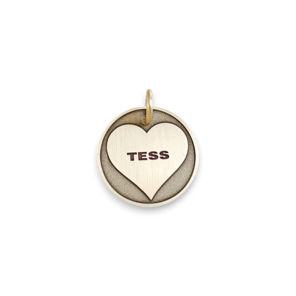 The Devotion Heart Token | Artisan Love Pet ID & Custom Engraved Dog Tag, front view