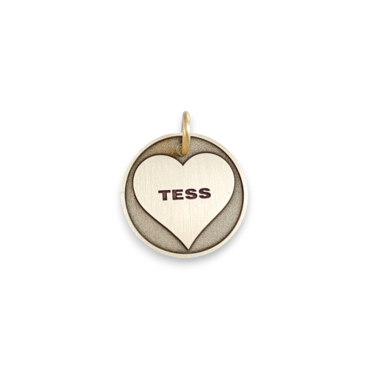 The Devotion Heart Token | Artisan Love Pet ID & Custom Engraved Dog Tag, front view